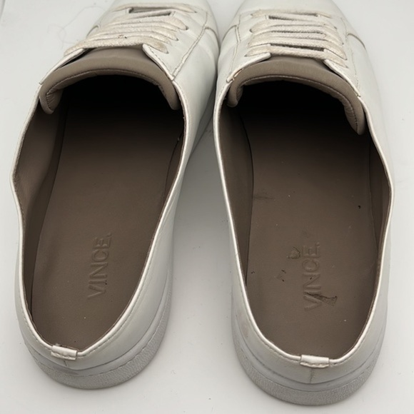 Vince Verrel Slip on Sneakers Open Back White Leather Low Top Shoes Size 8.5 - Picture 9 of 13